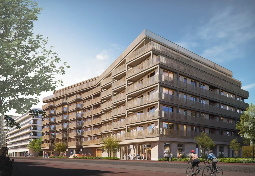 The Ark render vanaf het straatbeeld zuidgevel houtbouw